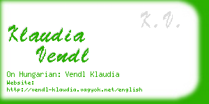 klaudia vendl business card